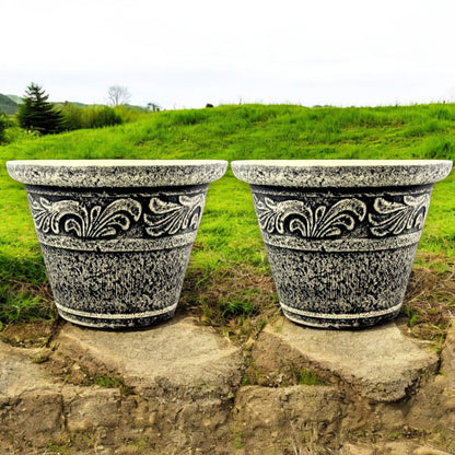 Stone Look Planter 30cm – Durable Decorative Plant Pot (Single / 2 / 6 Pack)