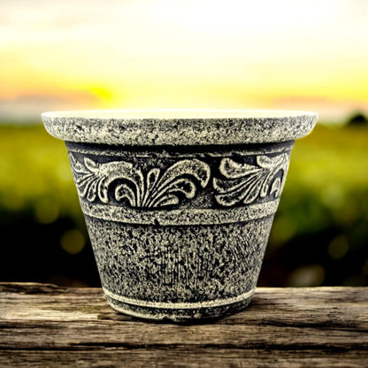 Stone Look Planter 30cm – Durable Decorative Plant Pot (Single / 2 / 6 Pack)