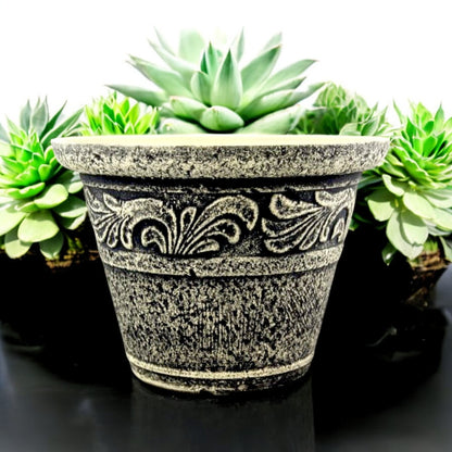 Stone Look Planter 30cm – Durable Decorative Plant Pot (Single / 2 / 6 Pack)