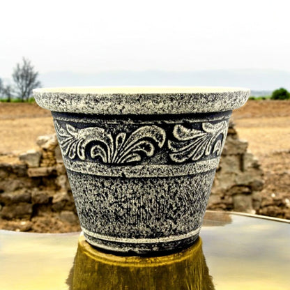 Stone Look Planter 30cm – Durable Decorative Plant Pot (Single / 2 / 6 Pack)