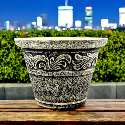 Stone Look Planter 30cm – Durable Decorative Plant Pot (Single / 2 / 6 Pack)