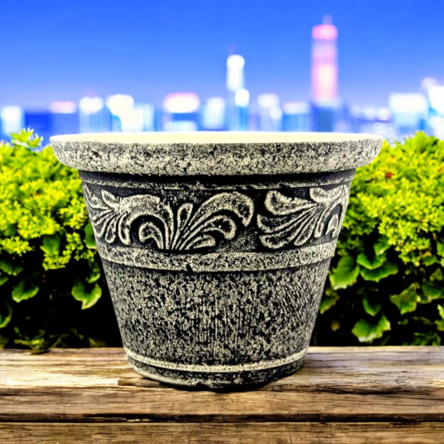 Stone Look Planter 30cm – Durable Decorative Plant Pot (Single / 2 / 6 Pack)