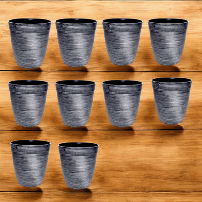Helix Planter Tall 10" – Modern Metallic Silver Indoor & Outdoor Pot