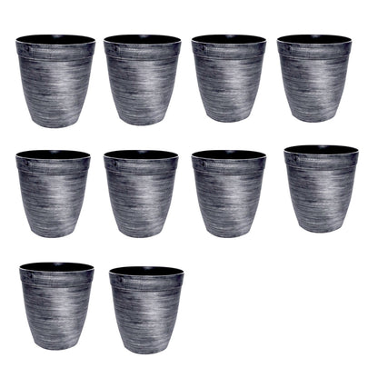 Helix Planter Tall 10" – Modern Metallic Silver Indoor & Outdoor Pot