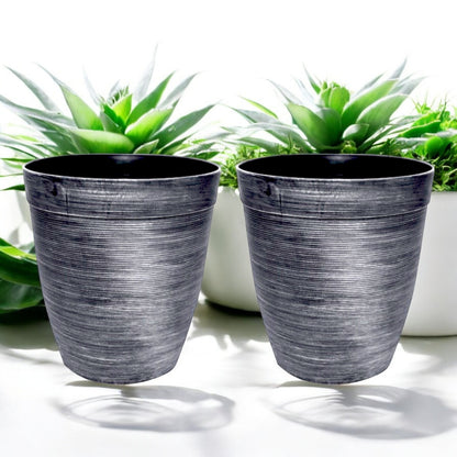 Helix Planter Tall 10" – Modern Metallic Silver Indoor & Outdoor Pot