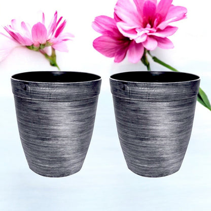 Helix Planter Tall 10" – Modern Metallic Silver Indoor & Outdoor Pot