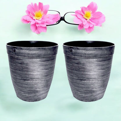 Helix Planter Tall 10" – Modern Metallic Silver Indoor & Outdoor Pot
