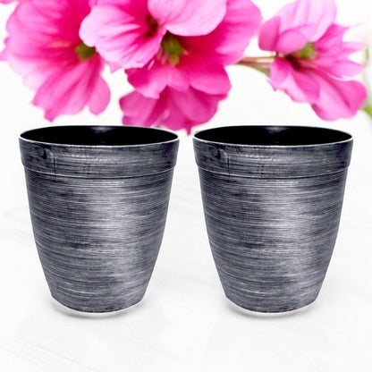 Helix Planter Tall 10" – Modern Metallic Silver Indoor & Outdoor Pot