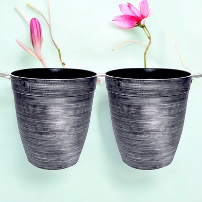 Helix Planter Tall 10" – Modern Metallic Silver Indoor & Outdoor Pot