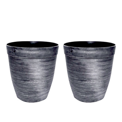 Helix Planter Tall 10" – Modern Metallic Silver Indoor & Outdoor Pot