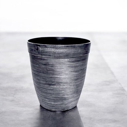 Helix Planter Tall 10" – Modern Metallic Silver Indoor & Outdoor Pot