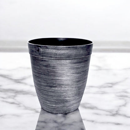 Helix Planter Tall 10" – Modern Metallic Silver Indoor & Outdoor Pot