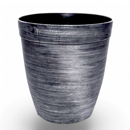 Helix Planter Tall 10" – Modern Metallic Silver Indoor & Outdoor Pot