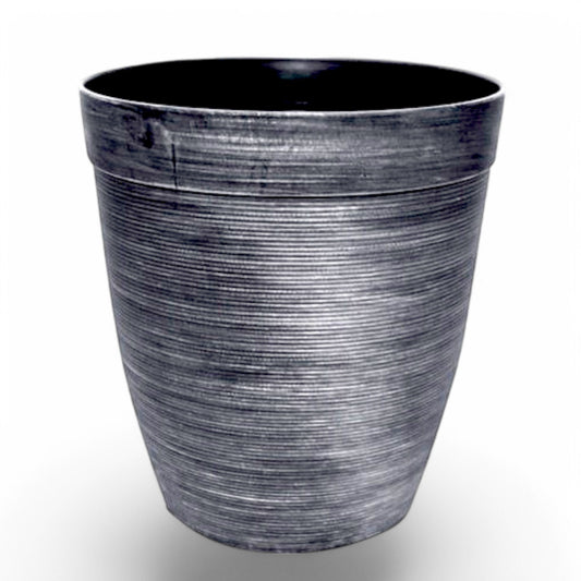 Helix Planter Tall 10" – Modern Metallic Silver Indoor & Outdoor Pot