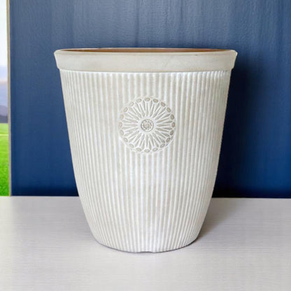 Premium Somerville Tall 16" Planter – Pebble White, 33L, UK