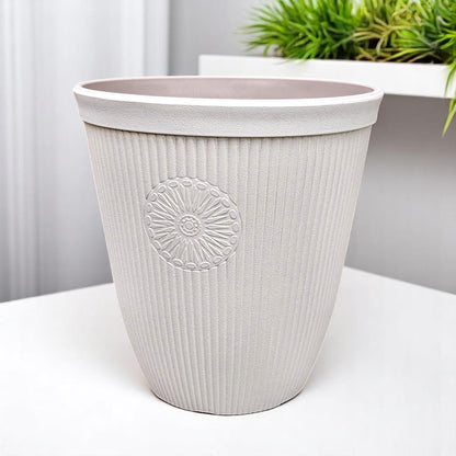 Premium Somerville Tall 16" Planter – Pebble White, 33L, UK