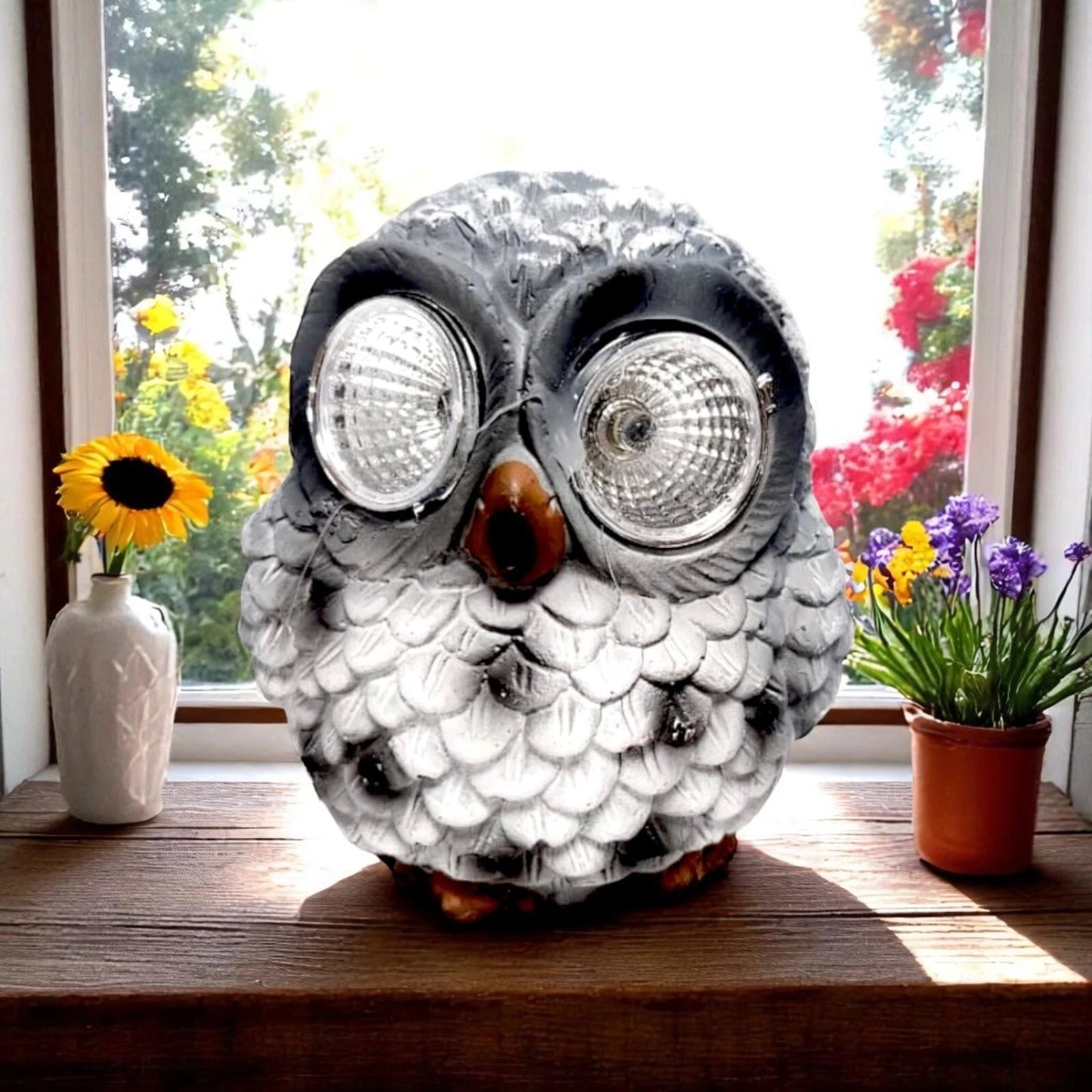 Cute Owl & Frog Solar Garden Lights – Animal LED Eye Ornaments (Pack of 2, 8x9cm)