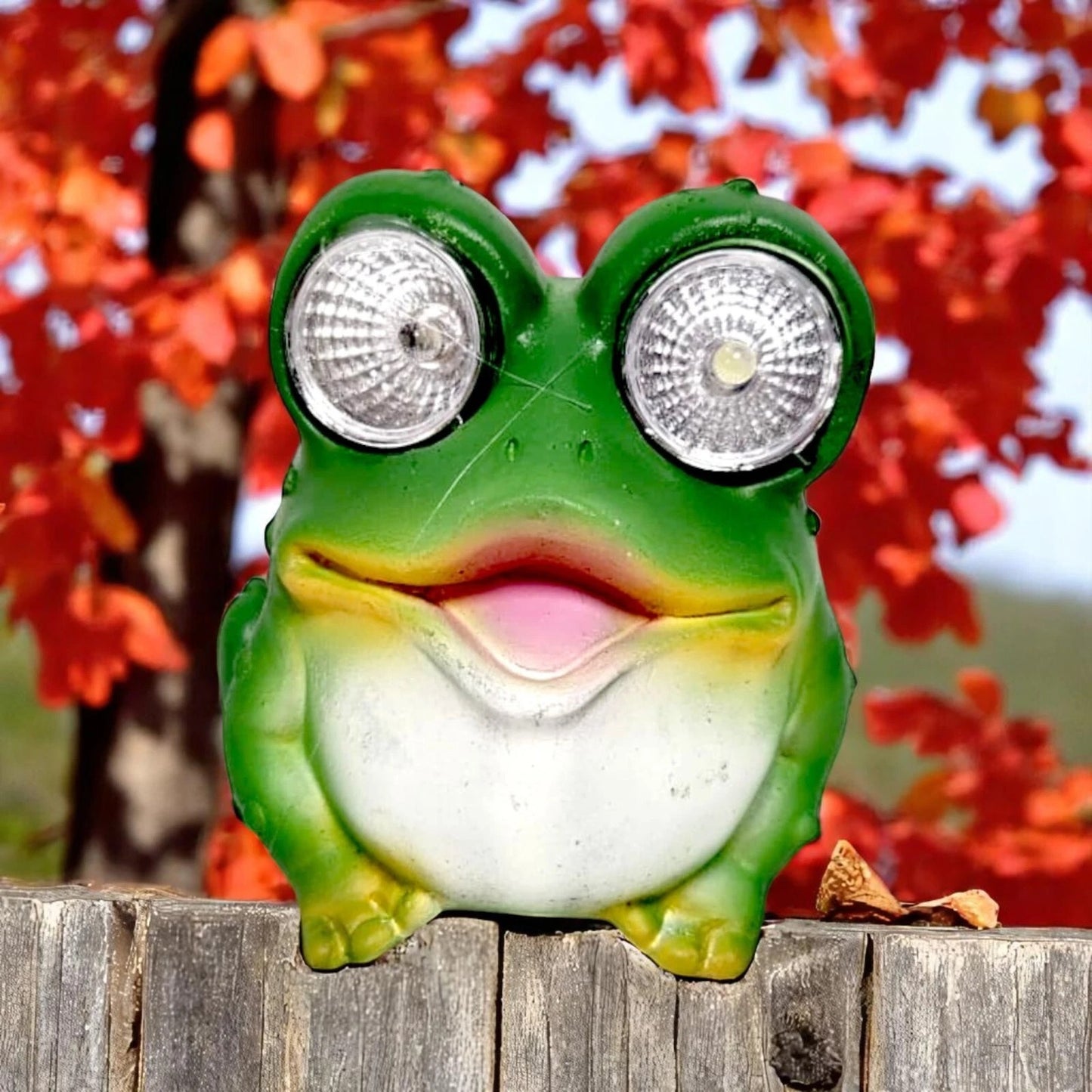 Cute Owl & Frog Solar Garden Lights – Animal LED Eye Ornaments (Pack of 2, 8x9cm)