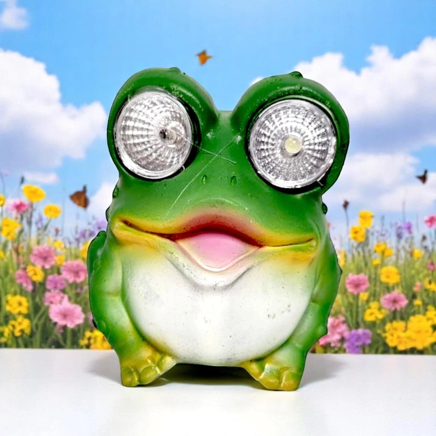 Cute Owl & Frog Solar Garden Lights – Animal LED Eye Ornaments (Pack of 2, 8x9cm)