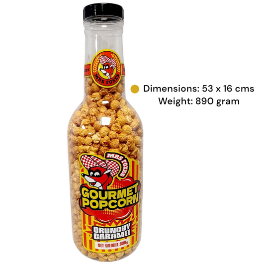 Gourmet Caramel Popcorn in Reusable Coin Bank Bottle – 890g Snack Gift