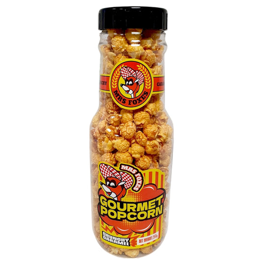 Gourmet Caramel Popcorn in Reusable Coin Jar Bottle – 260g Gift Treat