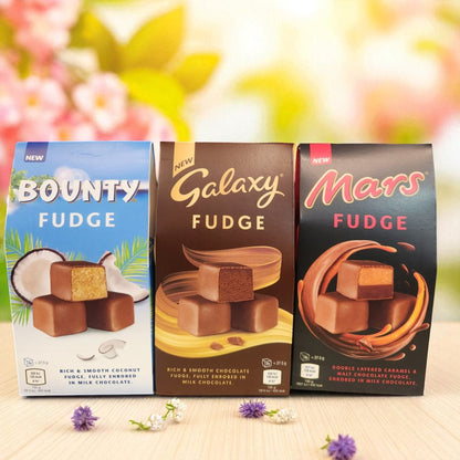 Bounty, Galaxy & Mars Fudge Chocolate Trio – 3 x 27.5g Boxes