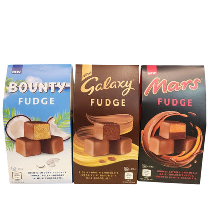 Bounty, Galaxy & Mars Fudge Chocolate Trio – 3 x 27.5g Boxes