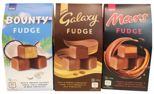 Bounty, Galaxy & Mars Fudge Chocolate Trio – 3 x 27.5g Boxes