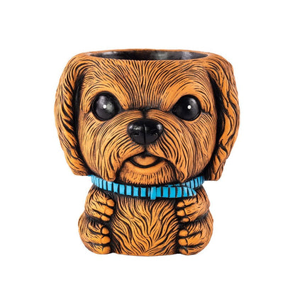 Cute Dog Shaped Plant Pot with Drainage Hole – 16cm Indoor/Outdoor Planter (Single / Pack of 2)