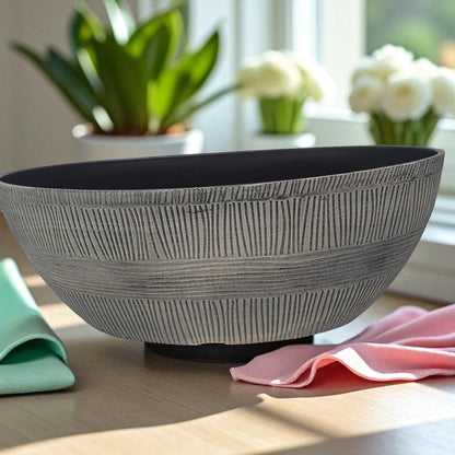 Sand Thatched Oval Bowl Planter 43cm – Bo Oval 17 | Single or Pack of 2