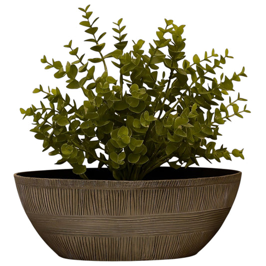 Sand Thatched Oval Bowl Planter 43cm – Bo Oval 17 | Single or Pack of 2