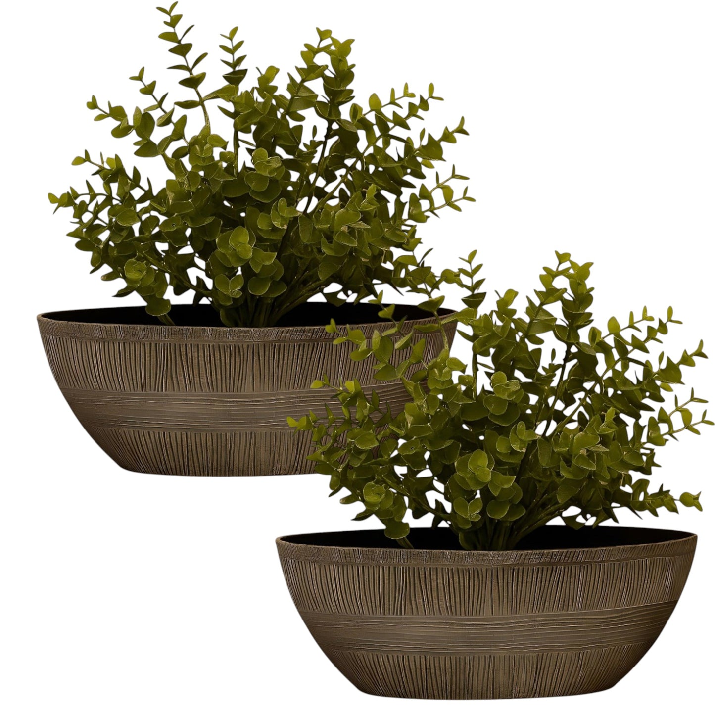 Sand Thatched Oval Bowl Planter 43cm – Bo Oval 17 | Single or Pack of 2