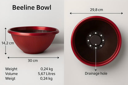 Beeline Bowl Planter 30cm – Round Ribbed Garden Pot with Drainage (Single / Pack of 2)