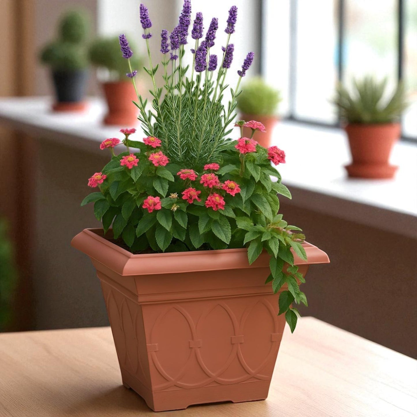 Durham 36.5cm Outdoor Plant Pot – Square Design, 21.2L Capacity