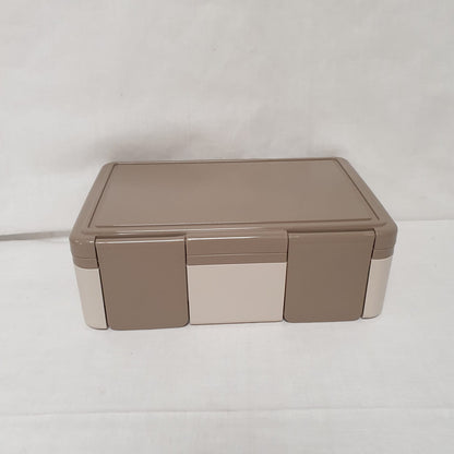 Compartment Lunch Box with Cutlery & Two-Section Sauce Container – Grey, Pink, Beige, Green or Blue