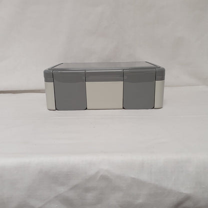 Compartment Lunch Box with Cutlery & Two-Section Sauce Container – Grey, Pink, Beige, Green or Blue