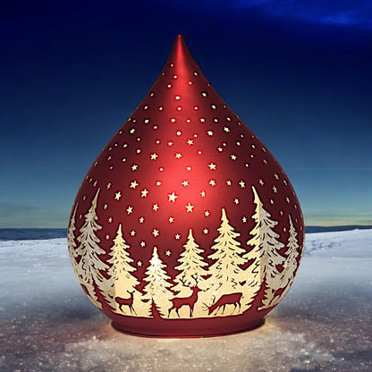 Hand-Painted Ceramic LED Lantern - Starry Night Design, 13cm