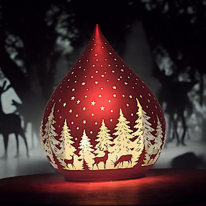 Hand-Painted Ceramic LED Lantern - Starry Night Design, 13cm