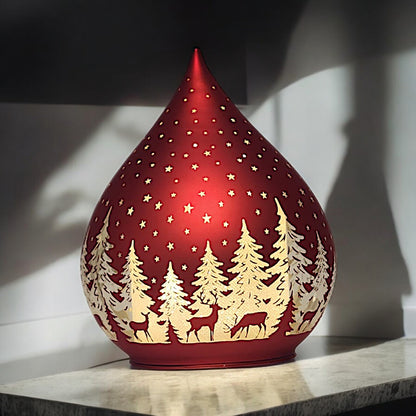 Hand-Painted Ceramic LED Lantern - Starry Night Design, 13cm