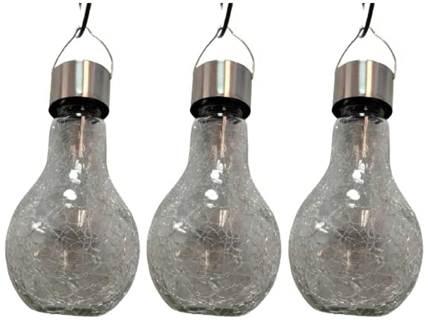 Solar Crackle Glass Bulb Light  Outdoor Hanging LED Garden Lamp Decorate Light For Home
