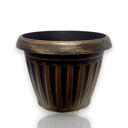 Vintage Bronze Striped Garden Planter – 37CM X 29CM (Single/Pack of 2)