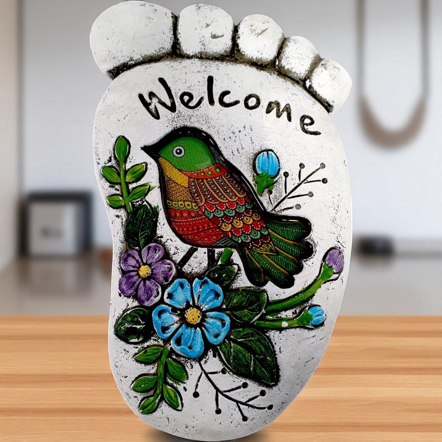 Colorful Welcome Foot Stepping Stones - A Warm Greeting for Your Garden