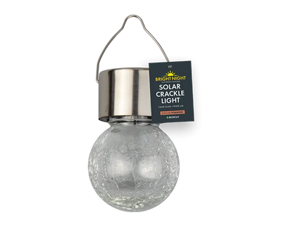 Solar Crackle Glass Hanging Light Outdoor Waterproof LED Lantern for Garden & Patio