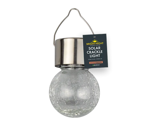 Solar Crackle Glass Hanging Light Outdoor Waterproof LED Lantern for Garden & Patio