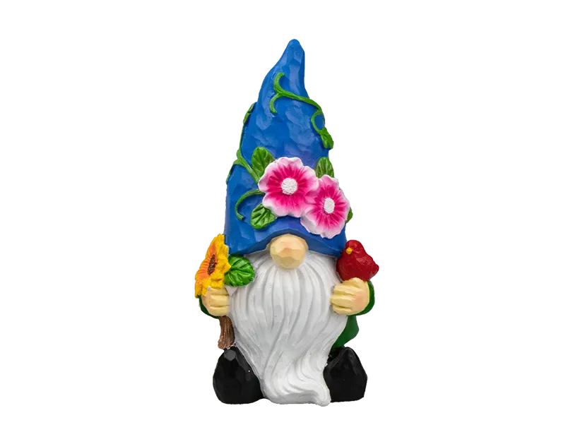 Flower Hat Garden Gonk Ornament  20cm Outdoor & Indoor Decoration  Charming Gnome Figurine
