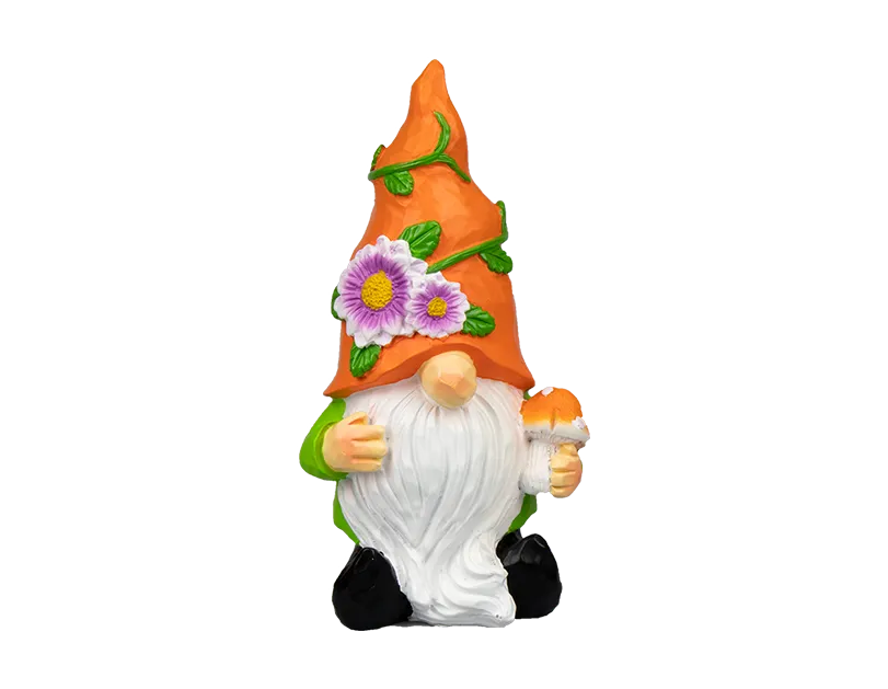 Flower Hat Garden Gonk Ornament  20cm Outdoor & Indoor Decoration  Charming Gnome Figurine