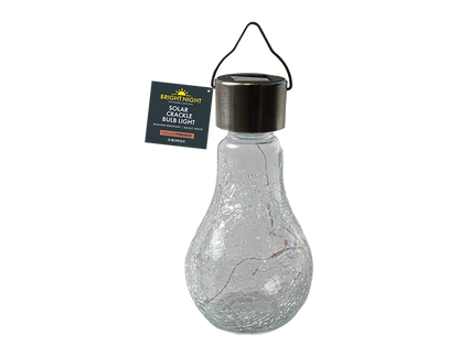 Solar Crackle Glass Bulb Light  Outdoor Hanging LED Garden Lamp Decorate Light For Home