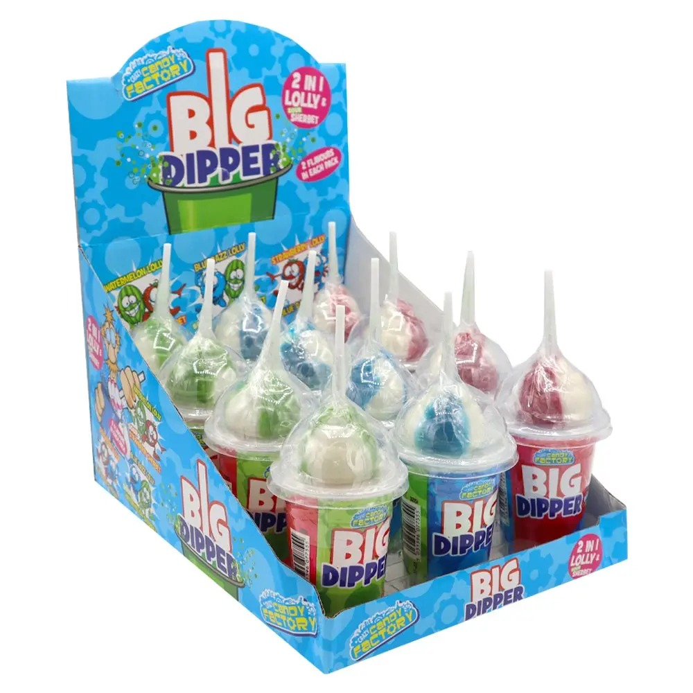 Fruit Flavoured Lollipop with Sour Sherbet Dip – Blue Raspberry & Watermelon, Strawberry & Blue Razz or Watermelon & Strawberry