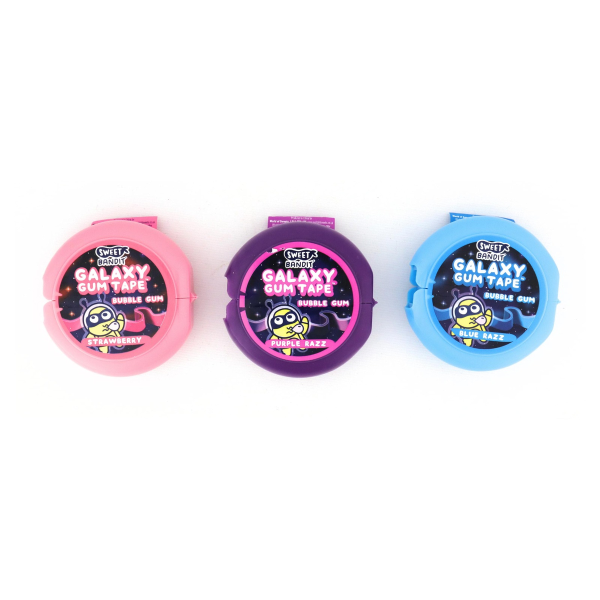 Fruit Flavoured Bubble Gum Tape – Strawberry, Blue Razz or Purple Razz in Round Container