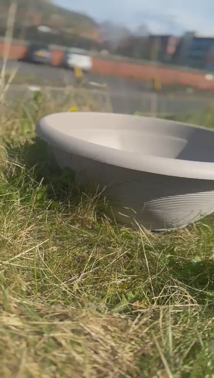 Helix 17" Garden Bowl Planter – Powdered Clay & Beige Grey | 13.2L Outdoor Pot